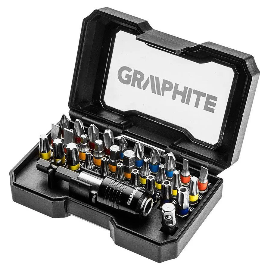 Φωτογραφία προϊόντος: GRAPHITE 56H608 Μύτες με αντάπτορα σετ 32τμχ