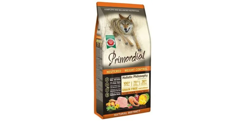 Φωτογραφία προϊόντος: Primordial Dog Adult Neutered / Weight Control Turkey + Salmon (Light) 2kg