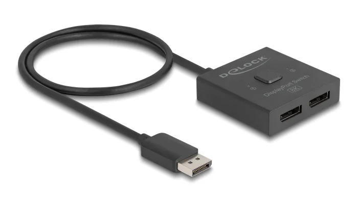 Φωτογραφία προϊόντος: DELOCK DisplayPort switch 18906, 2 σε 1, bidirectional, 8K/30Hz, μαύρο