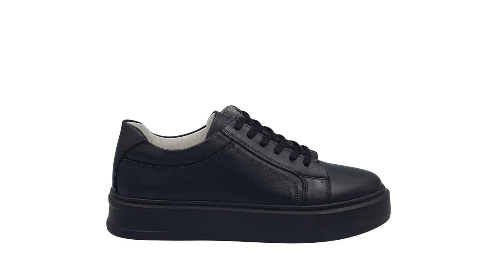 Φωτογραφία προϊόντος: Leder Shoes Ανδρικά δερμάτινα Sneakers - 716AA - Μαύρο χρώμα