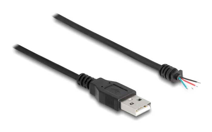 Φωτογραφία προϊόντος: DELOCK καλώδιο USB 64184 με ελεύθερα άκρα, 28 AWG, 1m, μαύρο