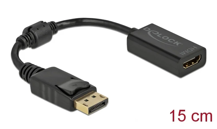 Φωτογραφία προϊόντος: DELOCK αντάπτορας DisplayPort σε HDMI 61011, 1080p/60Hz, Passive, μαύρος