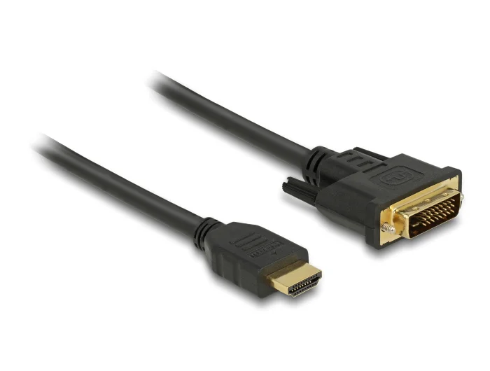 Φωτογραφία προϊόντος: DELOCK καλώδιο HDMI σε DVI 85653, 2K/60Hz, 7.92 Gbps, 1.5m, μαύρο