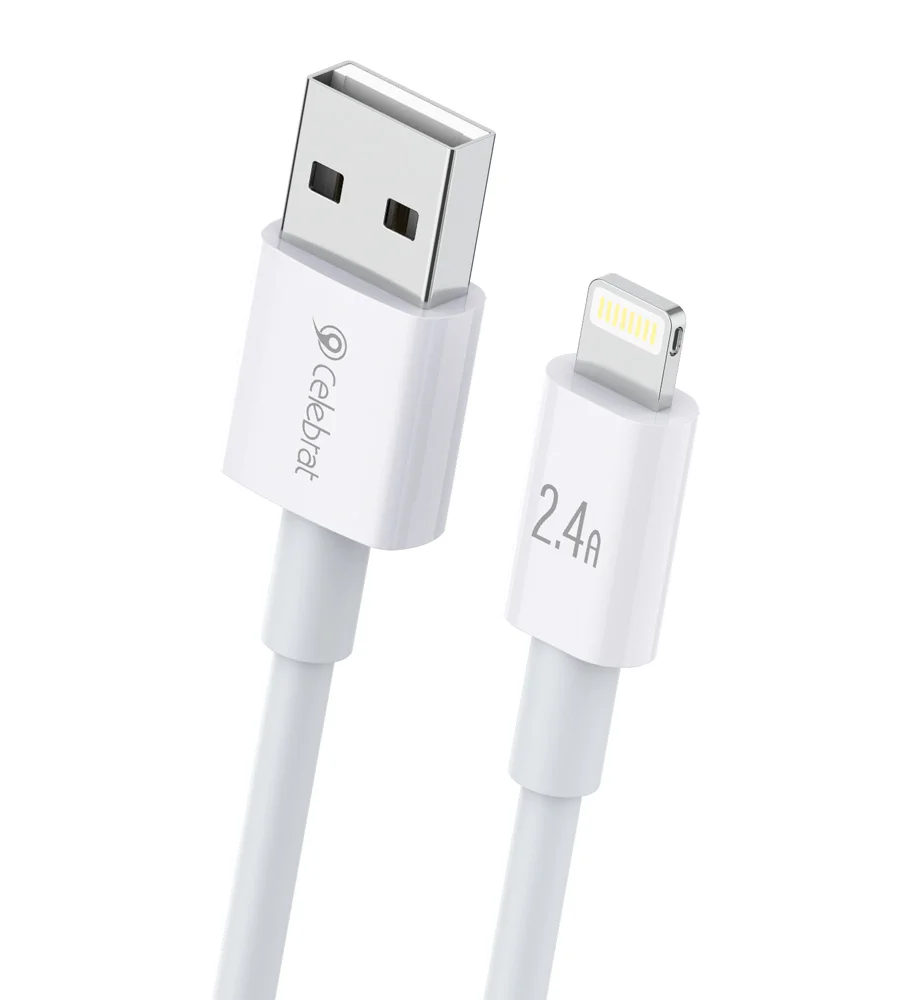 Φωτογραφία προϊόντος: CELEBRAT καλώδιο Lightning σε USB CB-24L, 12W, 1.2m, λευκό