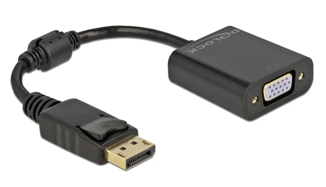 Φωτογραφία προϊόντος: DELOCK αντάπτορας DisplayPort σε VGA 61006, 1920x1200p, passive, μαύρος