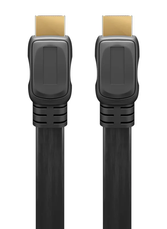 Φωτογραφία προϊόντος: GOOBAY καλώδιο HDMI 2.0 61281, Ethernet, flat, 4K/60Hz 18 Gbps, 5m, μαύρο