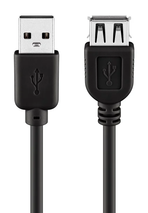 Φωτογραφία προϊόντος: GOOBAY καλώδιο USB 2.0 σε USB (F) 93601, copper, 5m, μαύρο