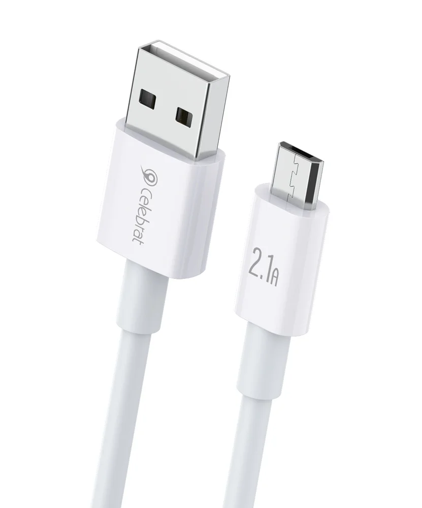 Φωτογραφία προϊόντος: CELEBRAT καλώδιο Micro USB σε USB CB-24M, 10.5W, 1.2m, λευκό
