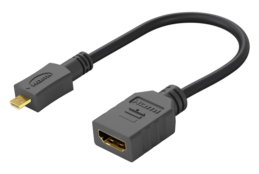 Φωτογραφία προϊόντος: GOOBAY καλώδιο micro HDMI σε HDMI 58683, 4K/60Hz, 0.15m, μαύρο