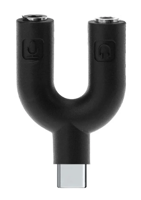Φωτογραφία προϊόντος: POWERTECH αντάπτορας USB-C σε 2x 3.5mm CAB-J052, μαύρος