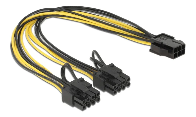 Φωτογραφία προϊόντος: POWERTECH καλώδιο PCIe 6pin σε 2x 8pin CAB-W044, 30cm