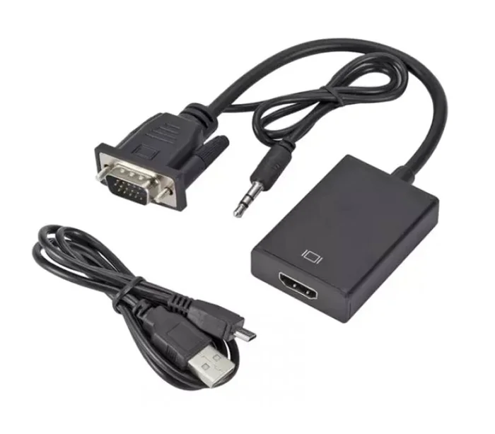 Φωτογραφία προϊόντος: POWERTECH αντάπτορας VGA & 3.5mm σε HDMI PTH-078, μαύρος