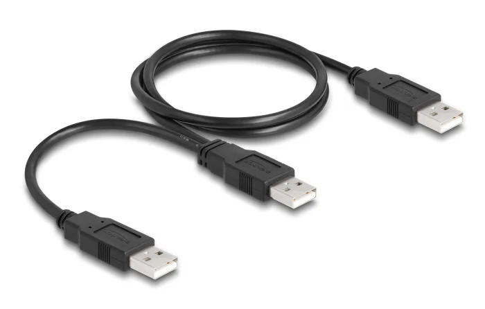 Φωτογραφία προϊόντος: DELOCK καλώδιο USB σε 2x USB 80000, 480Mbps, 70cm, μαύρο