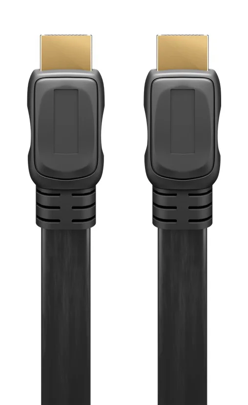Φωτογραφία προϊόντος: GOOBAY καλώδιο HDMI 2.0 61277, Ethernet flat, 4K/60Hz 18 Gbps, 1m, μαύρο