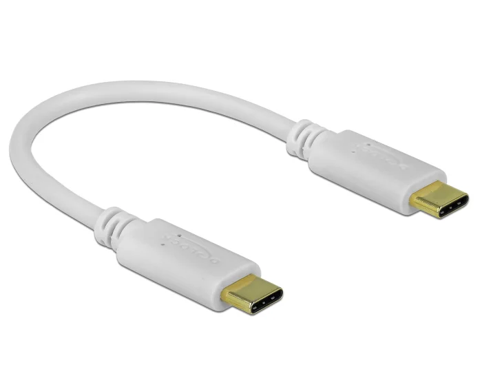 Φωτογραφία προϊόντος: DELOCK καλώδιο USB-C 85357, 100W PD, 5A, 15cm, E-Marker, λευκό