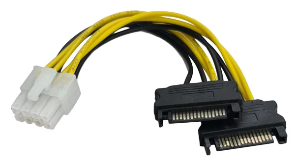 Φωτογραφία προϊόντος: POWERTECH καλώδιο EPS 8pin σε 2x SATA 15pin CAB-W039, 15cm