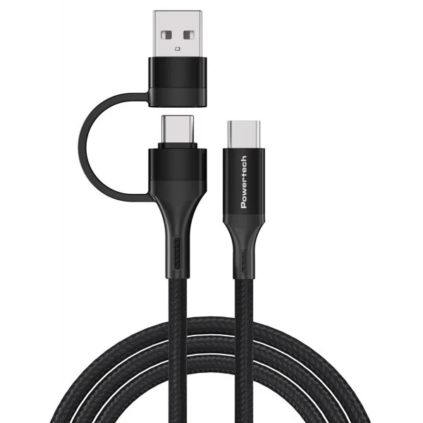Φωτογραφία προϊόντος: POWERTECH καλώδιο USB & USB-C σε USB-C PTR-0158, PD 60W, copper, 1.5m, μαύρο