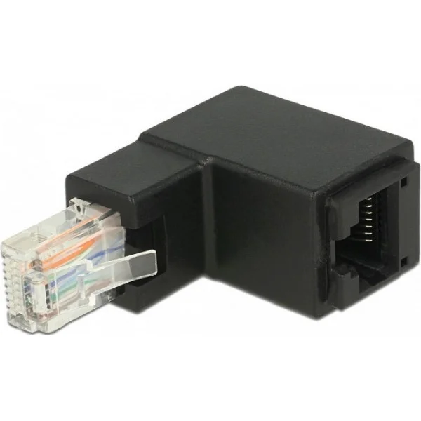 Φωτογραφία προϊόντος: DELOCK αντάπτορας RJ45 86424, CAT 6 UTP, γωνιακός 90°, μαύρος