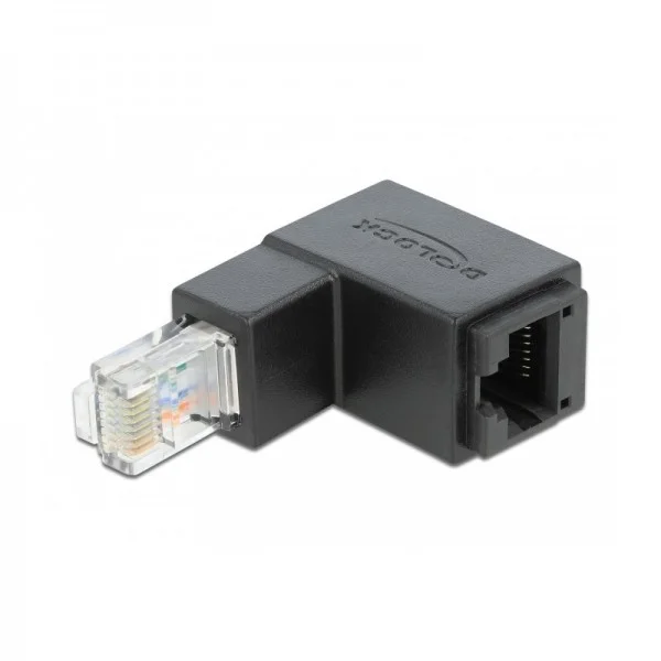 Φωτογραφία προϊόντος: DELOCK αντάπτορας RJ45 86423, CAT 6 UTP, γωνιακός 90°, μαύρος