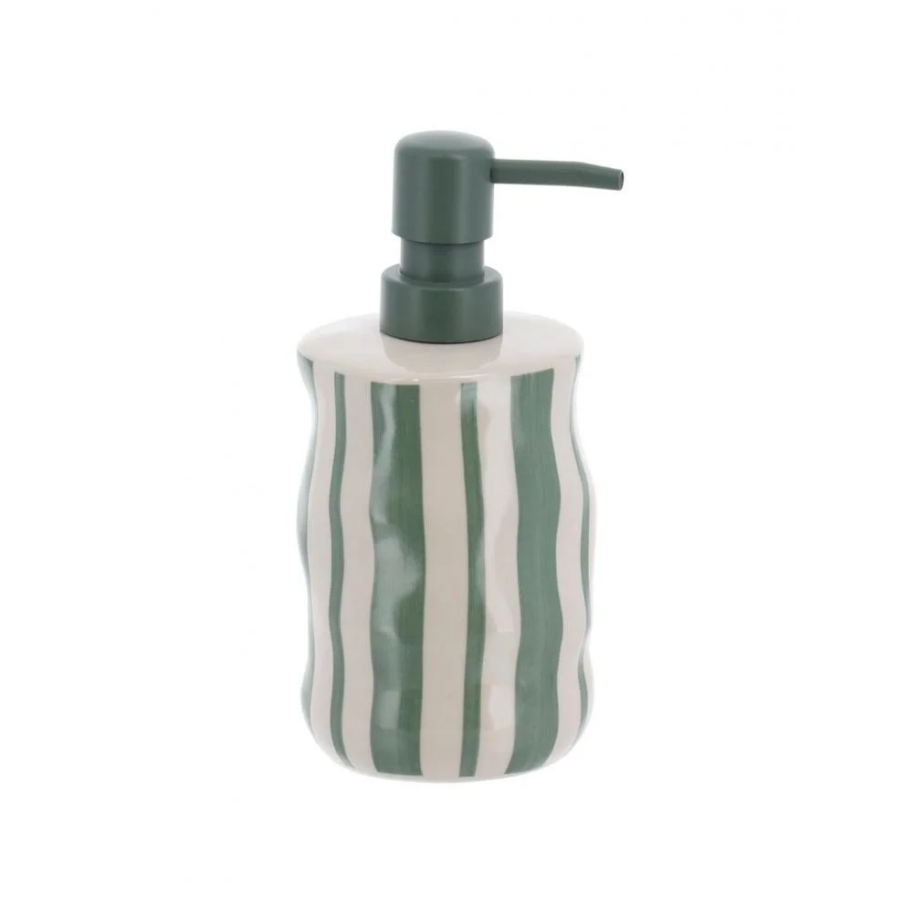 Φωτογραφία προϊόντος: Plastona Dispenser stoneware "GREEN STRIPES" 350ml/8,1x18,5cm