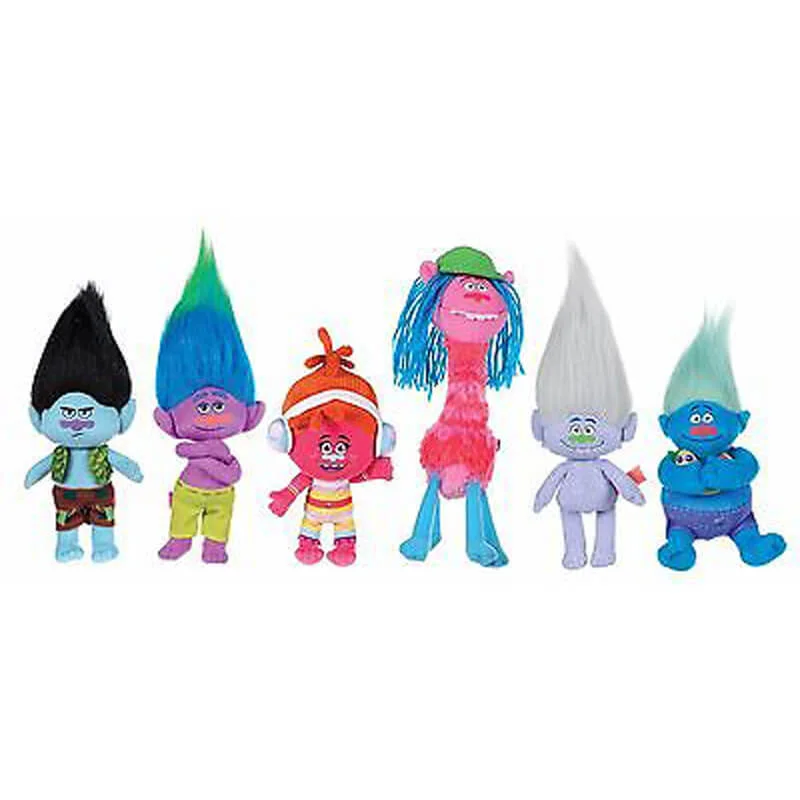 Φωτογραφία προϊόντος: Dreamworks trolls , ευχούληδες λουτρινοι σε 6 σχέδια (15 cm).