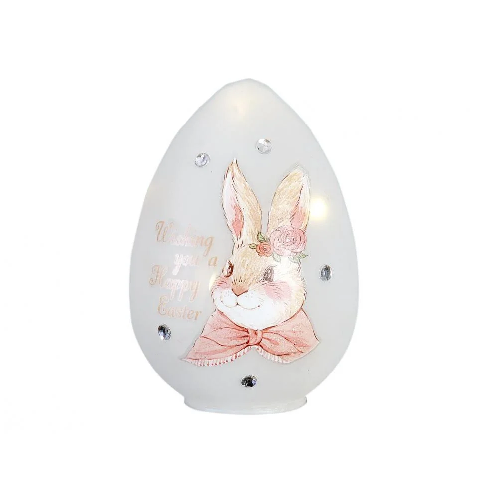 Φωτογραφία προϊόντος: Plastona Αυγό γυαλ.διακ.Ms rabbit 10εκ.