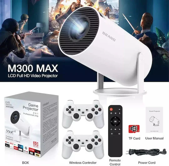 Φωτογραφία προϊόντος: M300 Max Video Game Projector 46000 Built-in Games 4k 3d Resolution White 64g Eu