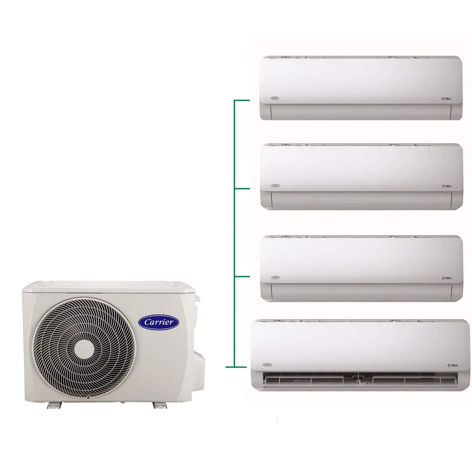 Φωτογραφία προϊόντος: Κλιματιστικό Multi Inverter CARRIER 5:1 38QUS 042 D8S5 με 3 εσ. CYRA9000btu και 1 εσ. CYRA 18000btu