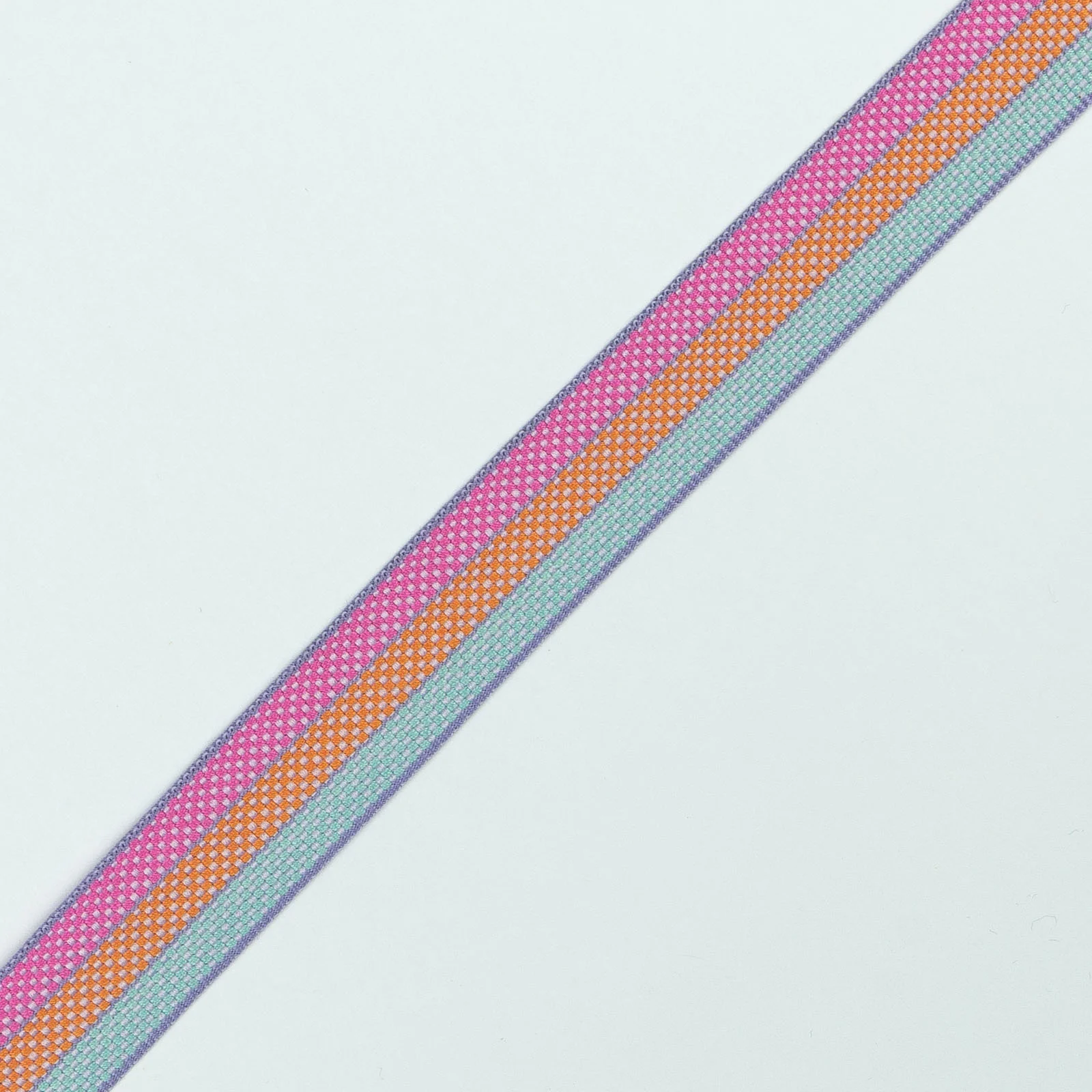 Φωτογραφία προϊόντος: Grosgrain Ribbon Stripped Lavender -Base - Light Blue - Orange - Pink 2 Cm