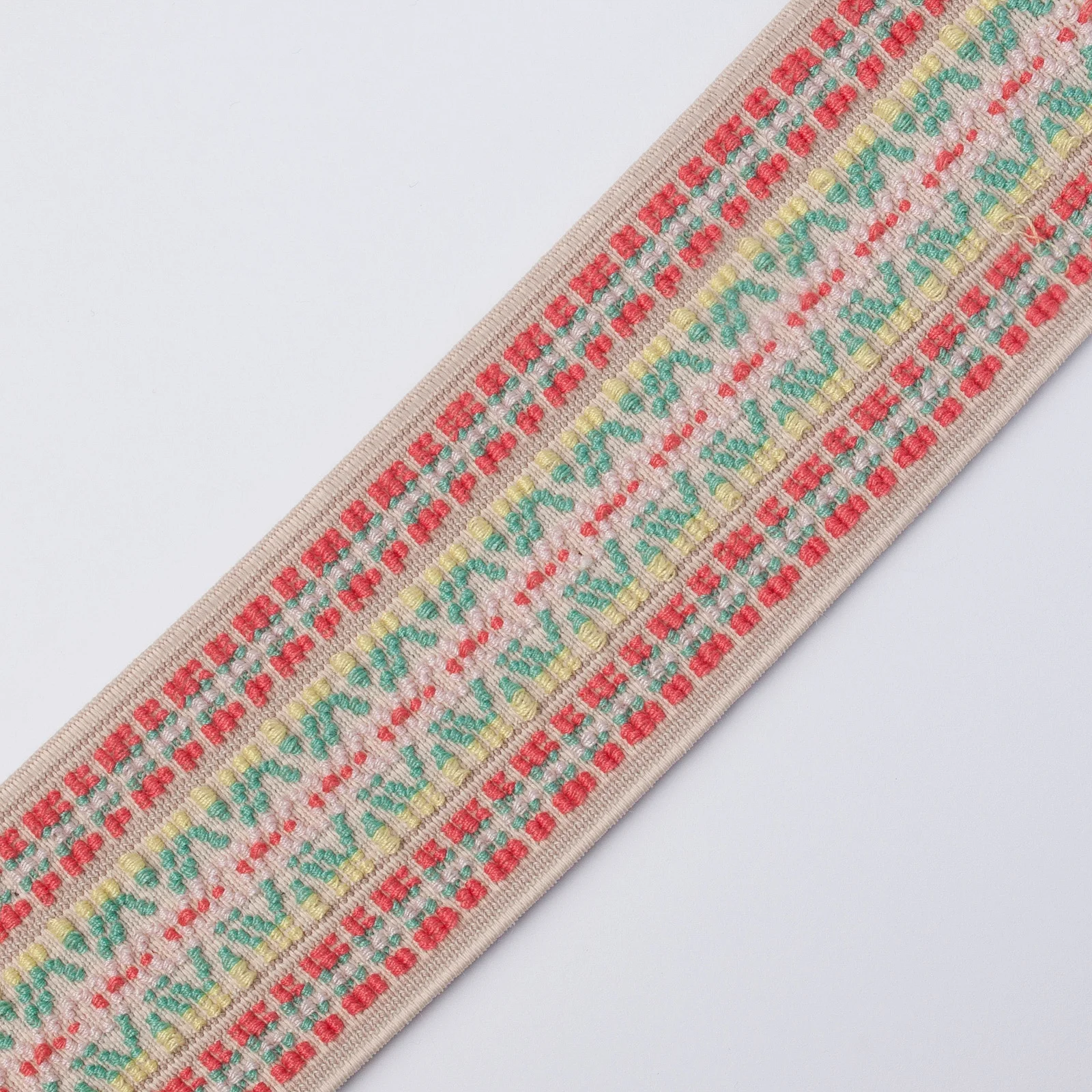 Φωτογραφία προϊόντος: Elastic Tape Embossed Ecru - Echay - Light Green - Yellow - Salmon 5 Cm