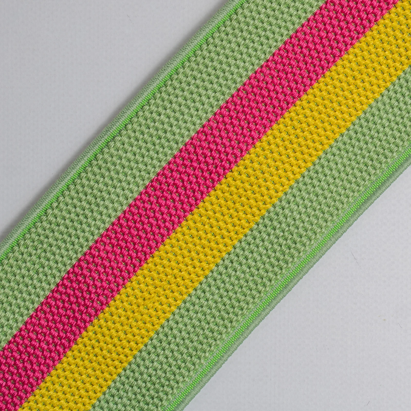 Φωτογραφία προϊόντος: Elastic Mat Relief Light Green Base - Fuchsia Stripe - Yellow Stripe 6 Cm