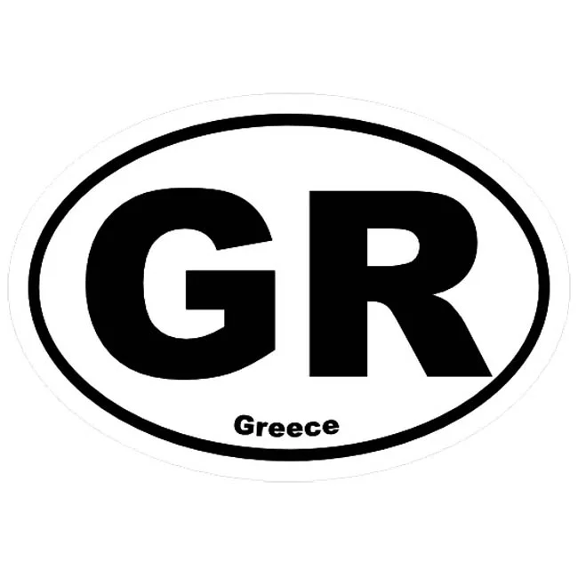 Φωτογραφία προϊόντος: Auto GS Αυτοκόλλητο GR οβάλ λευκό με μαύρο 10,5x7cm 1τμχ