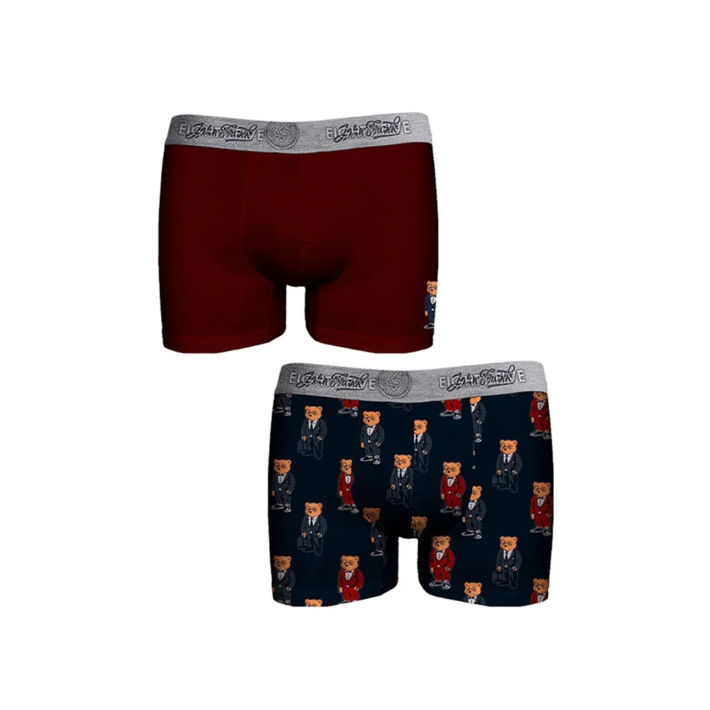 Φωτογραφία προϊόντος: Ανδρικό Boxer John Frank 2pack JF2BEF30 Μπλε Μπορντό