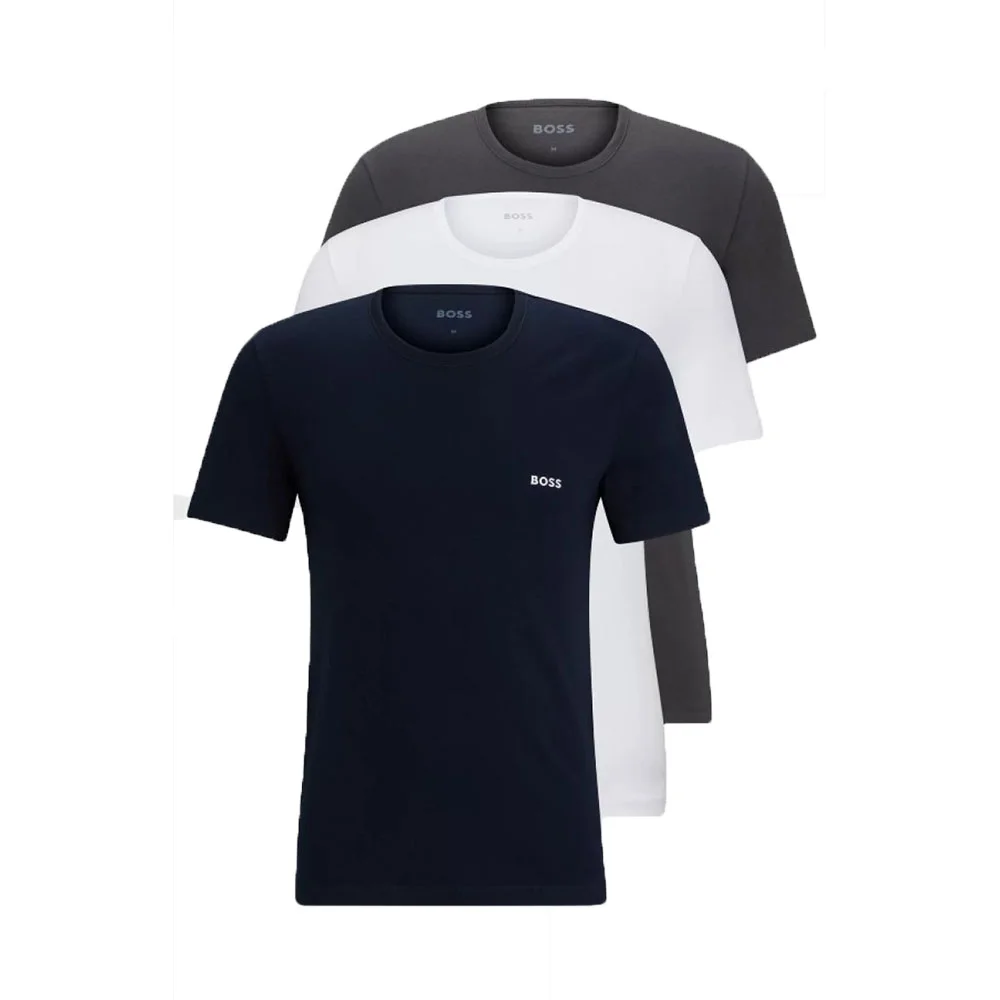 Φωτογραφία προϊόντος: Ανδρικό T-Shirt Regular Fit 3pack BOSS 50475284-961 Λευκό Ανθρακί Μπλε Σκούρο