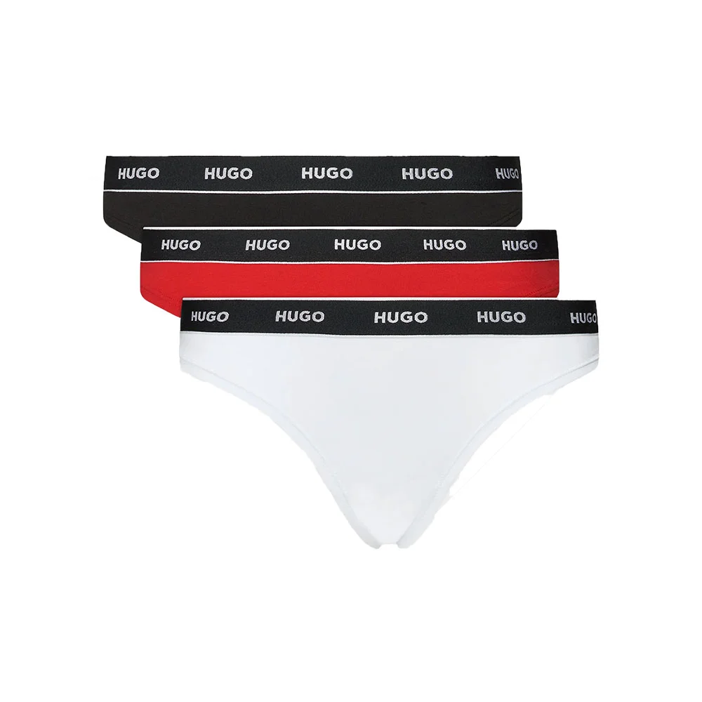 Φωτογραφία προϊόντος: Γυναικείο String Cotton Stretch 3pack HUGO 50480150-968 Μαύρο Λευκό Κόκκινο
