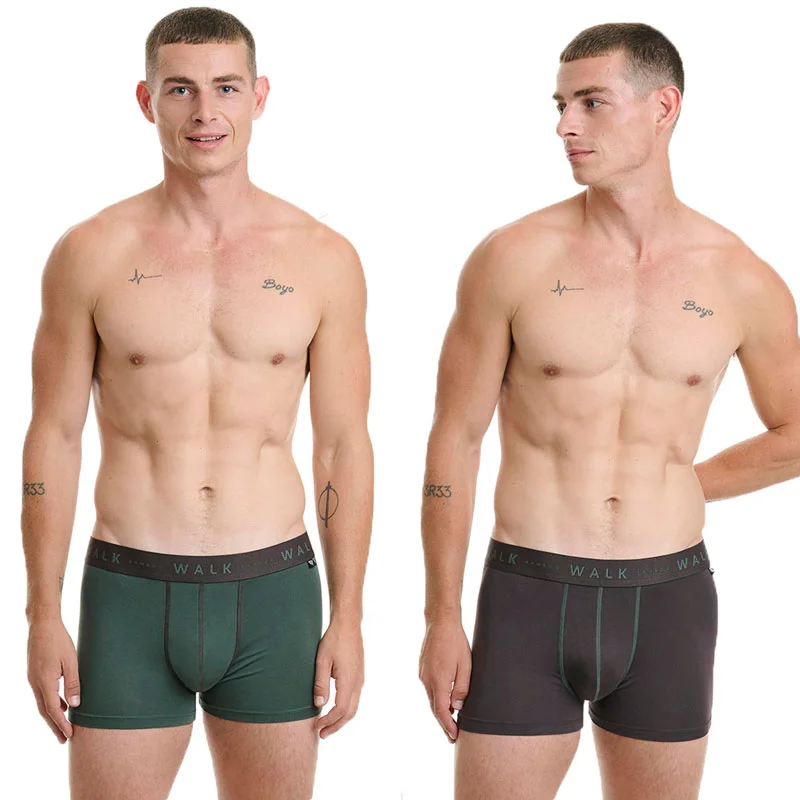 Φωτογραφία προϊόντος: Ανδρικό Boxer Bamboo 2pack Walk W1776_1624 Ανθρακί Πράσινο