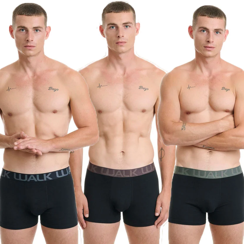 Φωτογραφία προϊόντος: Ανδρικό Boxer Cotton Stretch 3pack Walk W1753-4_020202 Μαύρο