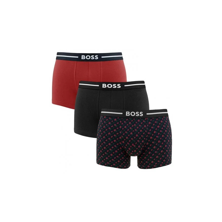 Φωτογραφία προϊόντος: Ανδρικό Boxer Cotton Stretch 3pack BOSS 50517836-977 Μαύρο Κόκκινο