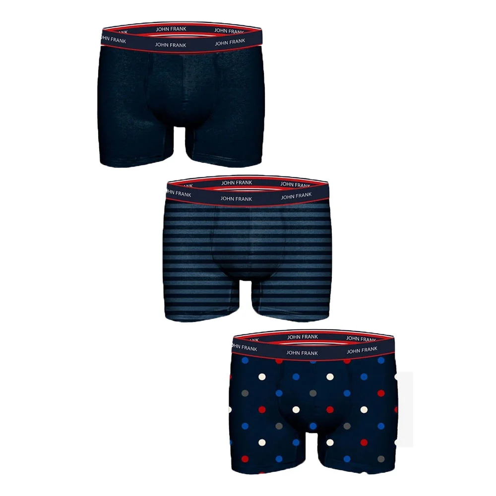 Φωτογραφία προϊόντος: Ανδρικό Boxer John Frank 3pack JF3BNSB03 Μπλε Σκούρο
