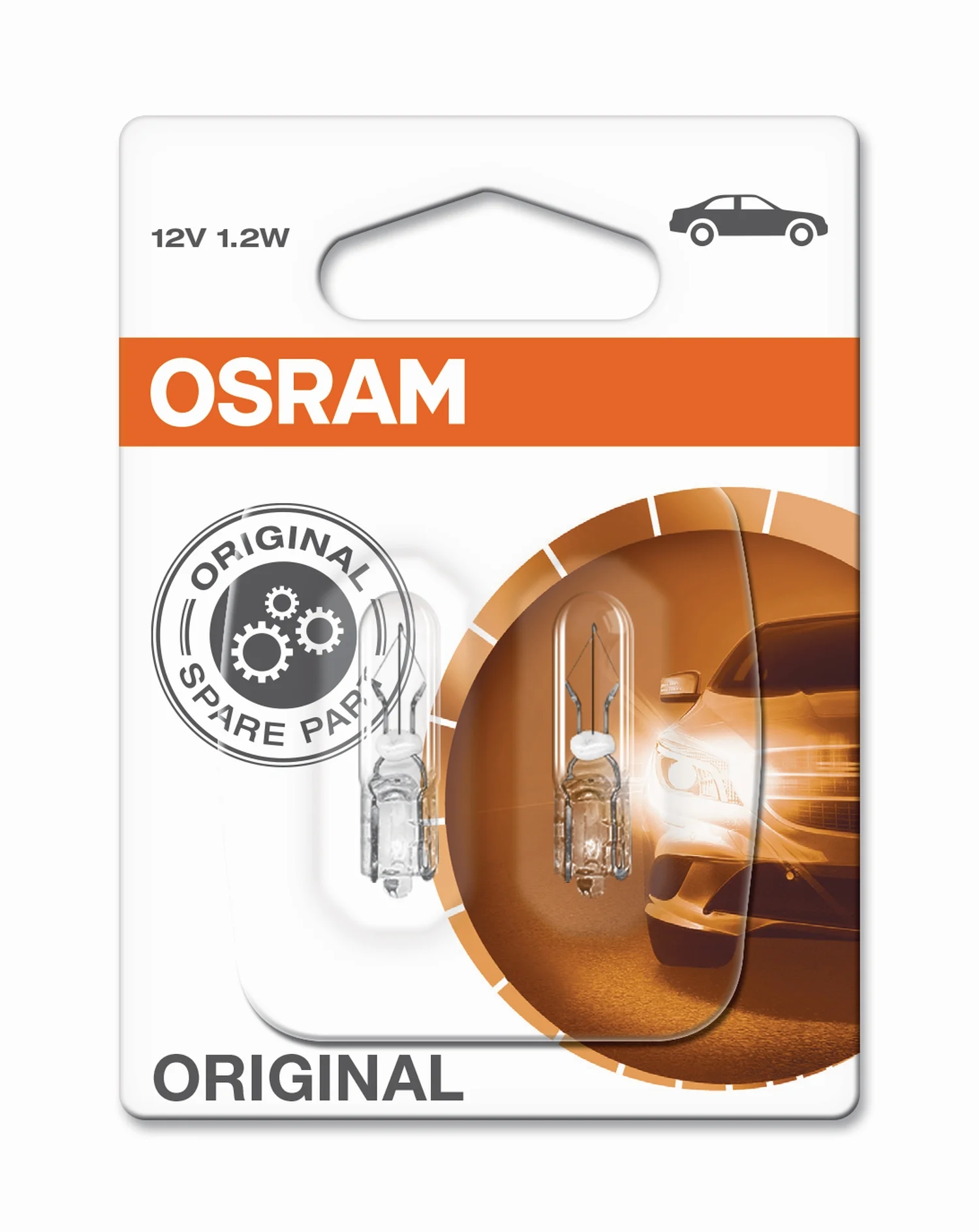 Φωτογραφία προϊόντος: OSRAM W1,2W 12V 1,2W W2x4,6d Original Line (2721-02B) 2τμχ