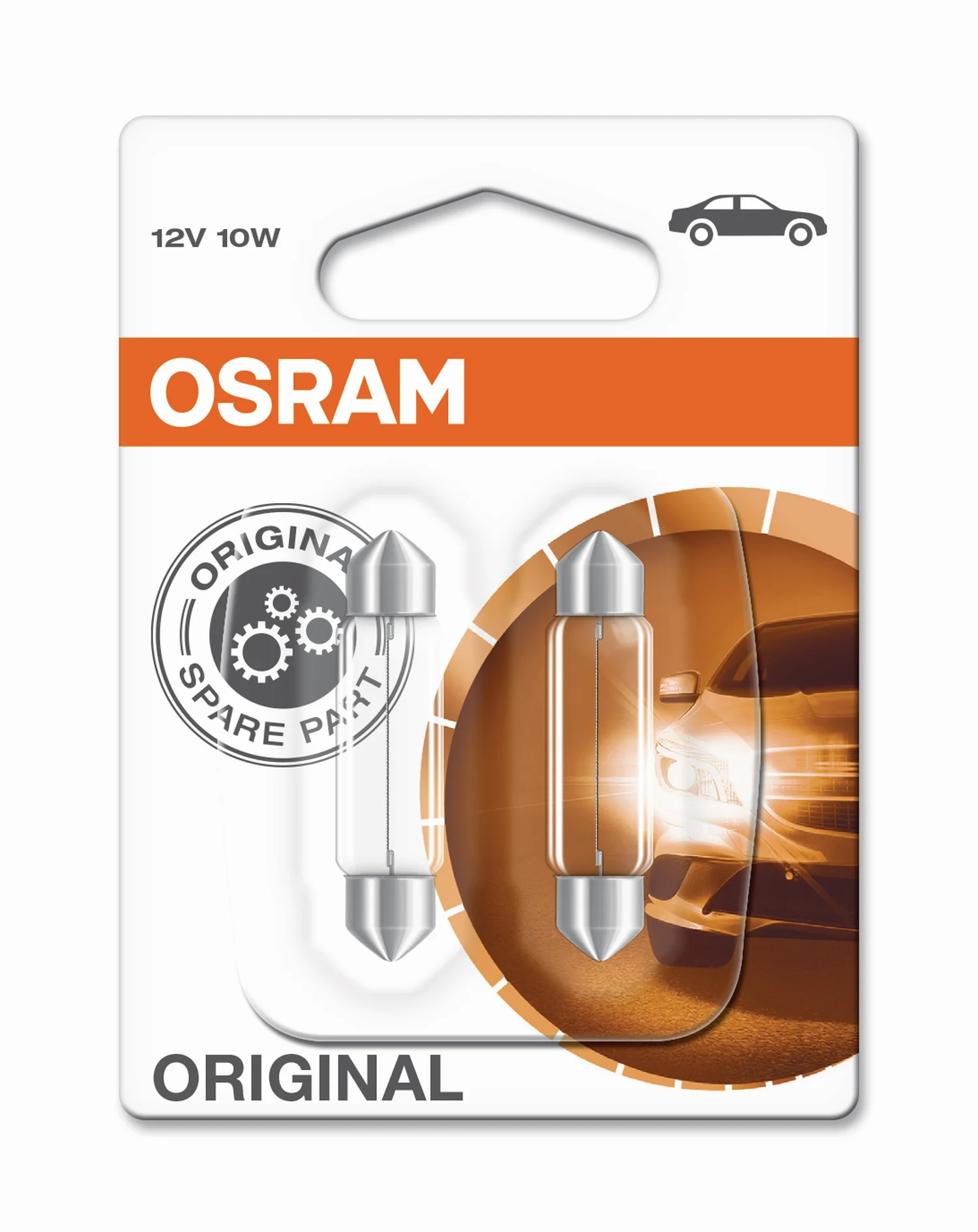 Φωτογραφία προϊόντος: OSRAM 10W 12V SV8,5 43mm Original Line (6411-02B) 2τμχ