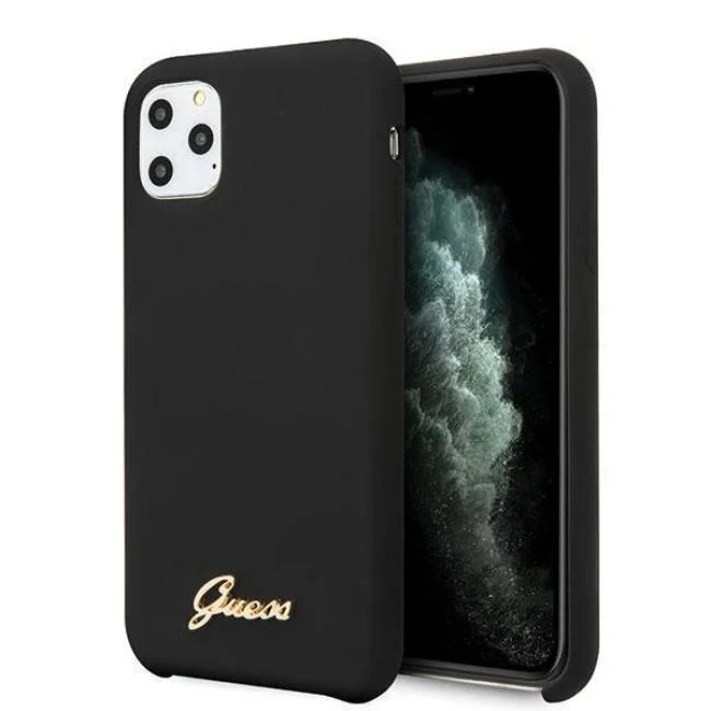 Φωτογραφία προϊόντος: Guess Vintage Script Gold Logo Back Cover – iPhone 11 Pro – Μαύρο