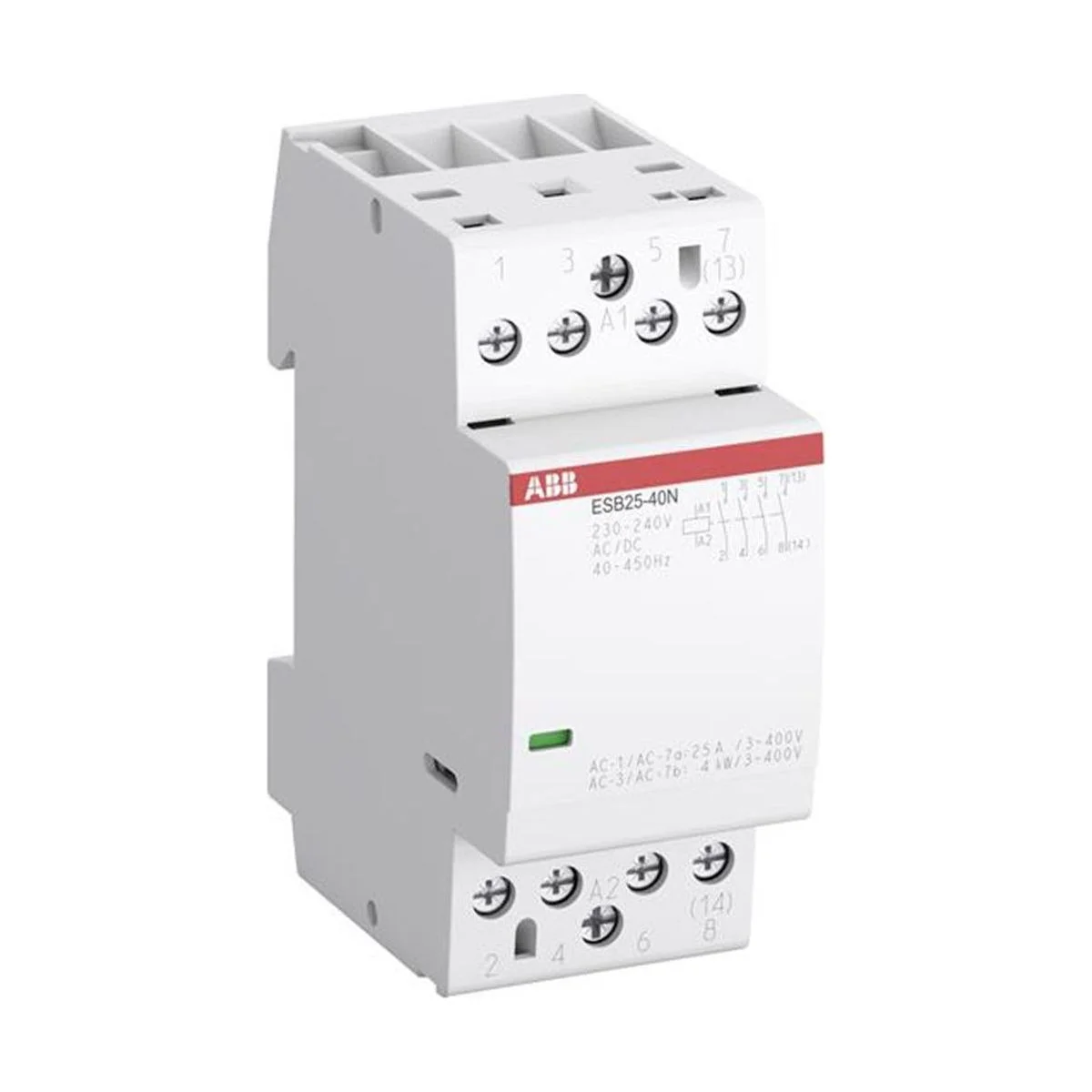 Φωτογραφία προϊόντος: Abb 25Α AC/DC 4ΝΟ ESB 25-40N Ρελέ Ράγας Ισχύος 25A Τετραπολικό με Τάση 230V 83118