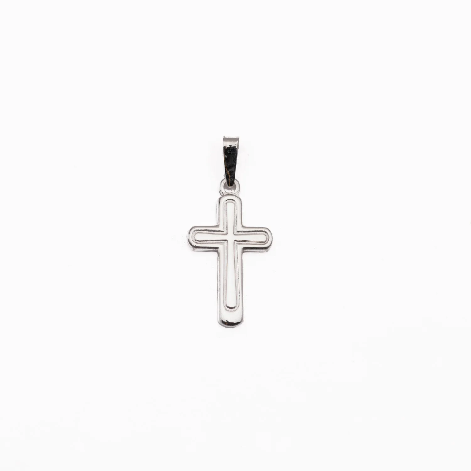 Φωτογραφία προϊόντος: GREEK JEWELLERY Ασημένιος unisex σταυρός με οβάλ άκρες