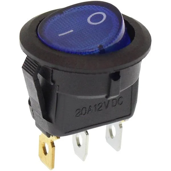 Φωτογραφία προϊόντος: OEM Διακόπτης On/Off 12V 20A 3 pins μπλε W1019 RCHANG
