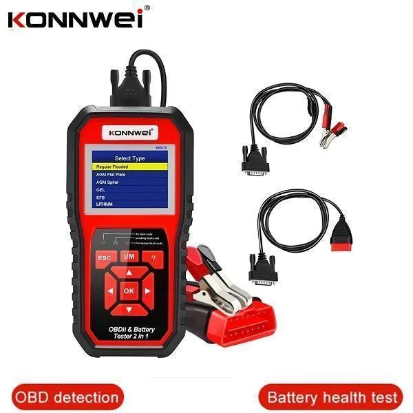 Φωτογραφία προϊόντος: OEM KONNWEI KW870 6V 12V Ελεγκτής μπαταρίας μοτοσικλέτας αυτοκινήτου OBD2