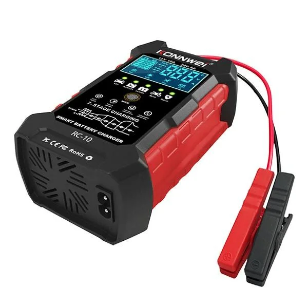 Φωτογραφία προϊόντος: OEM KONNWEI 12V 10A & 24V 5A Smart Automatic Φορτιστής μπαταρίας & Pulse Repair Tool 100-240V/50-60Hz RC-10