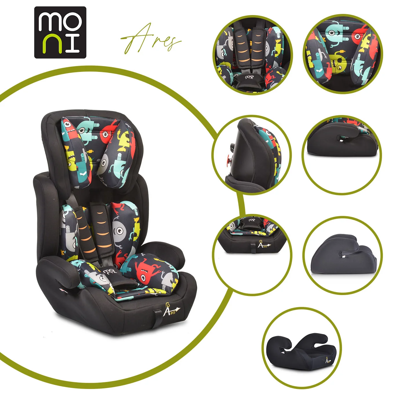 Φωτογραφία προϊόντος: MONI - Baby car seat Ares green - 3800146239008