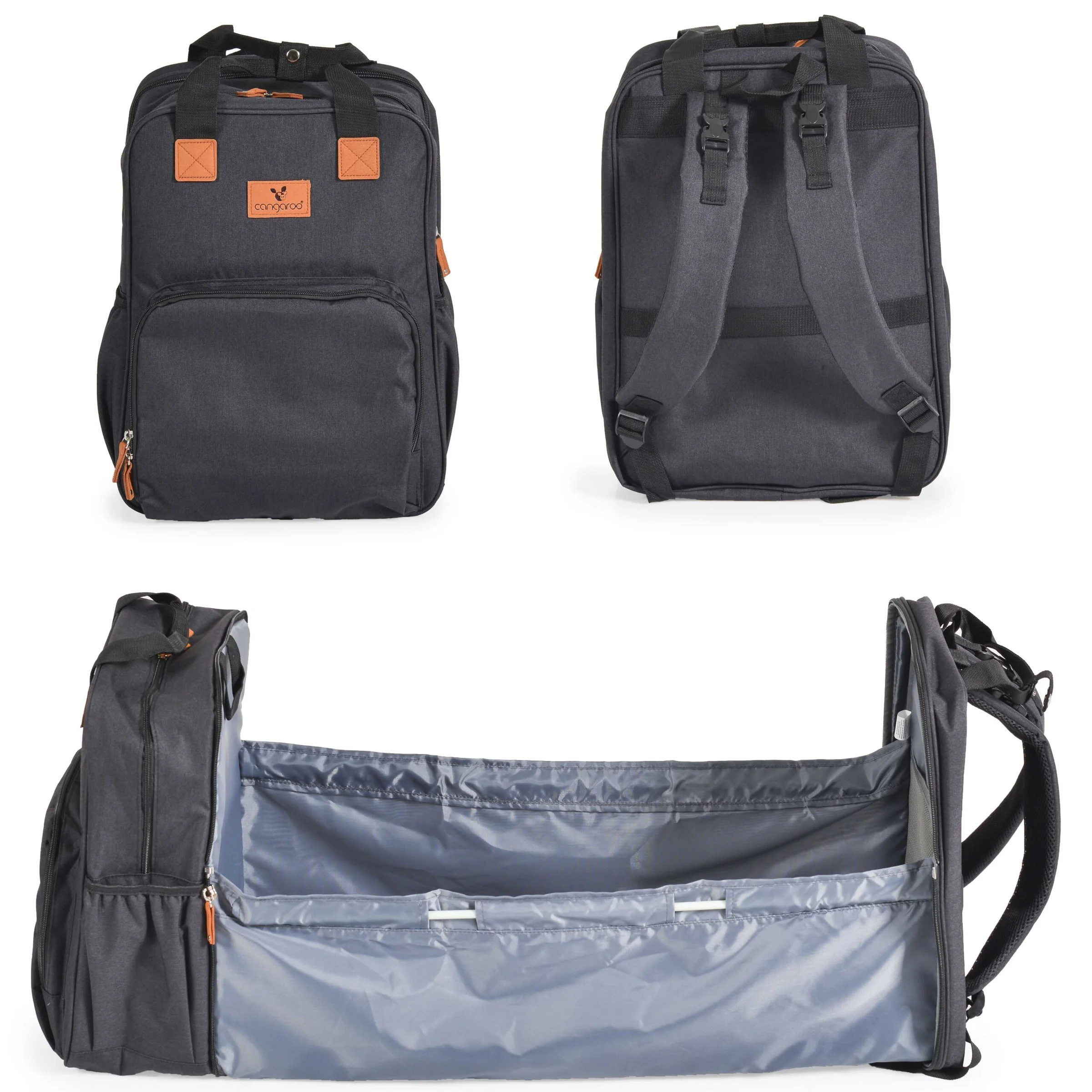 Φωτογραφία προϊόντος: CANGAROO - 2 in 1 Diaper bag-cot Liana black - 3800146268732