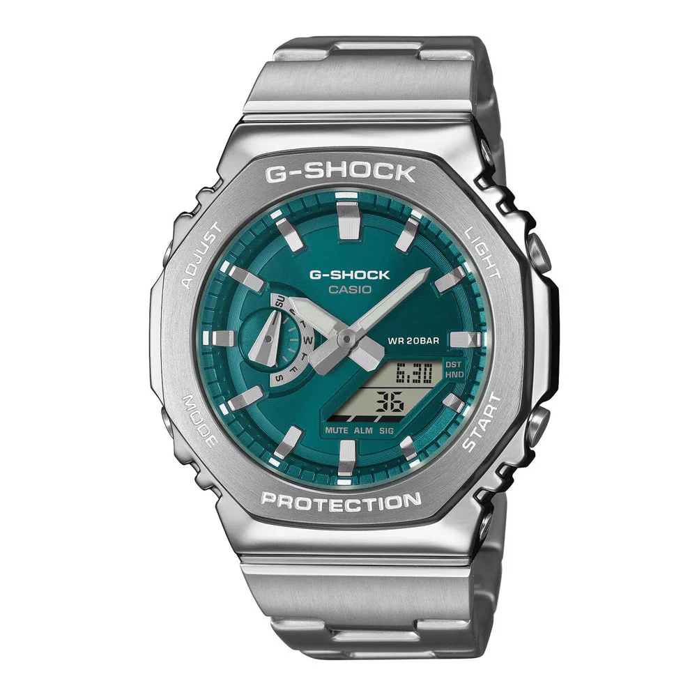 Φωτογραφία προϊόντος: CASIO G-SHOCK G-Steel Dual Time Chronograph Silver Stainless Steel Bracelet GM-2110D-3A1ER